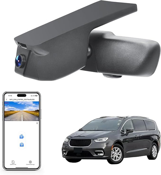Mangoal 4K Dash Cam Custom Fit for Chrysler Pacifica 2017 2018 2019 2020 2021 2022(Model B),LX Limited Touring-L Touring Touring-L Plus,Integrated OEM Look, UHD 2160P Video, WiFi & App, 64GB Card