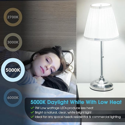 Maylaywood A19 LED Light Bulb, 60 Watt Equivalent, 5000K Daylight White, 900LM, E26 Base, Dimmable, 9W Bright White, 24-Pack
