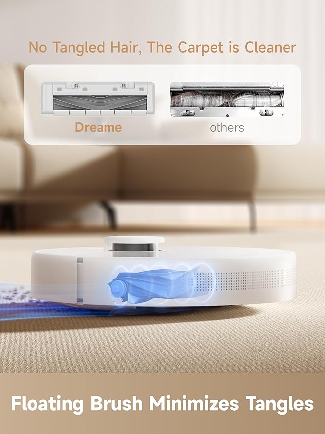 DREAME C20 Plus Robot Vacuum and Mop Combo, 90 Days Self-Emptying Robotic Vacuum, Power Suction Robot Vacuum, LiDAR Navigation, APP/Voice Control, Robot Vacuum Cleaner for Pet Hair/Carpet/Hard Floor