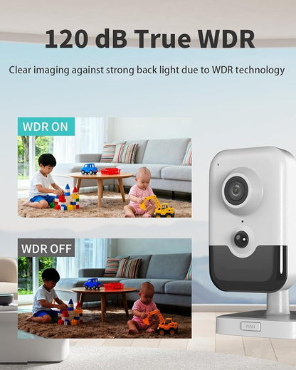 DS-2CD2483G2-I, 8MP Hik PoE Home Security Camera with PIR Human Detection, 120dB WDR, H.265+ Compression, Human/Vehicle Classification, PoE/DC Power