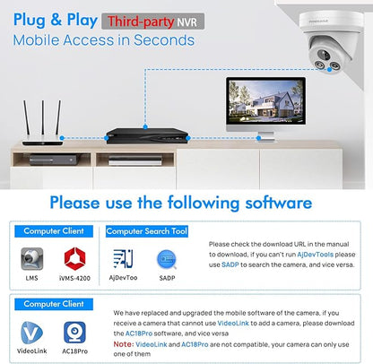 PANOEAGLE 4K PoE IP Security Camera Outdoor, 8MP Turret IP Camera with Human/Vehicle Detection, 2.8mm Lens Wide Angle, Built-in Mic,98ft EXIR Night Vision, IP67 Waterproof,NDAA Complaint,PG2385I