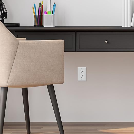 ENERLITES 10 Pack Decorator Wall Outlet, 15A Standard Electrical Receptacle | Self-Grounding, UL Listed, 5-15R, 125V, Non-Tamper Resistant Residential Outlets for Home, Kitchen, Bathroom, White