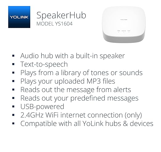 YoLink LoRa Smart Door Sensor Starter Kit: SpeakerHub Audio Hub & (3) Door Sensors - Up to 1/4 Mile Open-Air Range, Door Left-Open Reminders, up to 5 Year Battery Life, Alexa, IFTTT, Home Assistant