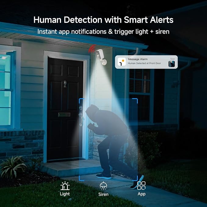 Arenti 340° Pan Wireless Security Camera Outdoor Magnetic, 3MP Battery Powered Wireless Camera for Home Security, Full-Color Night Vision, PIR AI Detection, 2-Way Audio, 2.4G WiFi Works with Alexa
