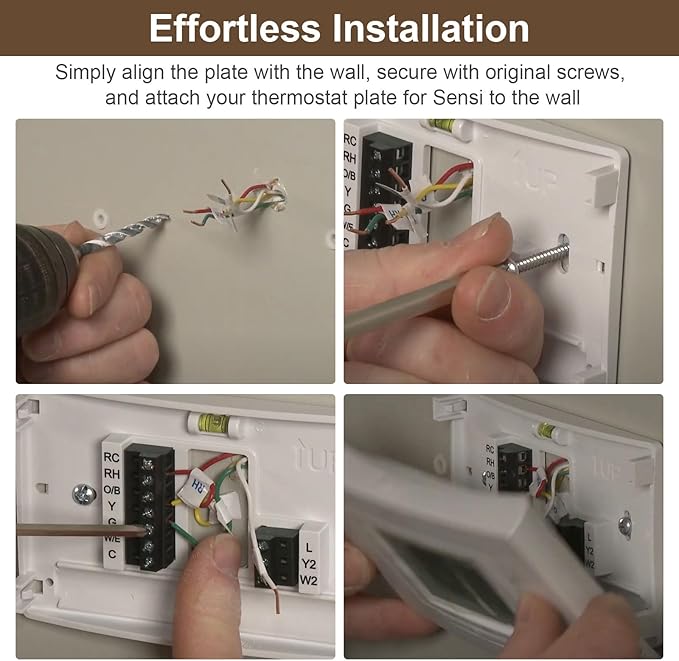 F61-2663 Wall Plate for Sensi Wi-Fi Programmable Thermostat, White Smart Thermostat Wall Plate Cover - 1 Pca