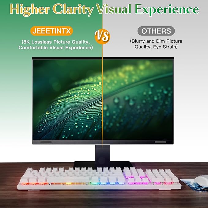 Magnetic 32 inch Privacy Screen for Computer Monitor 16:9 Widescreen Desktop PC, 32in Hanging Removable Anti Glare Blue Light Eye Protection Shield, Anti Spy Screen Protector Panel