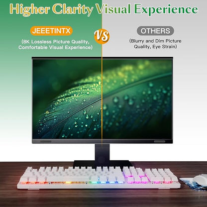 Magnetic Computer Privacy Screen Filter 24 Inch for Frameless Monitor Thin Bezel 16:9 Widescreen, 24in Hanging Removable Anti Glare Blue Light Eye Protection Shield, Anti Spy Protector Panel