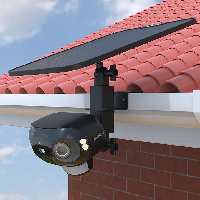 2 in 1 Camera Gutter Mount for Reolink Argus 4 Pro 4K Solar Security Cameras (Black)