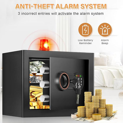 BUKUMO Small Safe for Home, Mini Safe Box for College Dorm Room