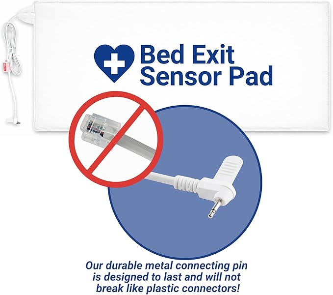 Secure Safety Solutions Chair and Bed Alarm for Elderly Fall Prevention - 80 dB Monitor, 12x12 and 12x30 Sensor Pads - Caregiver Alert System for Seniors, Dementia Patient Monitoring, Home Care Safety