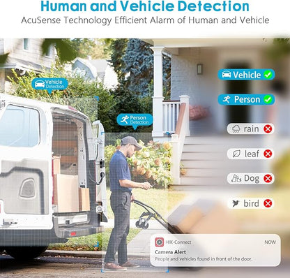 DS-2CD2387G2-LSU/SL 2.8mm HIK 8MP Color-VU PoE IP Camera Outdoor Indoor, 4K PoE Turret Network Camera with Strobe Light and Audible Warning, Human/Vehicle Detection, 2-Way Audio, IP67 Waterproof
