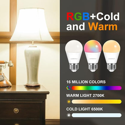 Zigbee A15 Smart Bulbs, Hub Required (Compatible with Hue*, Alexa, Google & ConBee), E26, 5W=40W,400LM Color Changing, Dimmable WiFi Light Bulbs, 2Pack