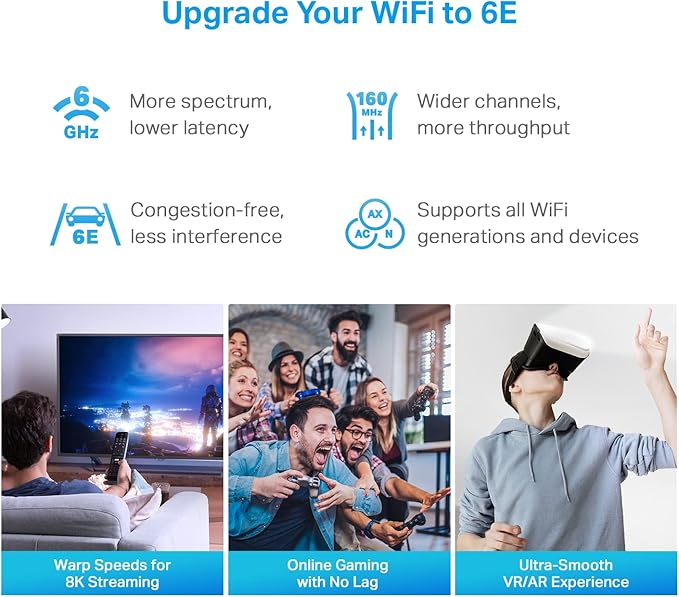 TP-Link Deco XE75 Pro AXE5400 Tri-Band WiFi 6E Mesh System - 2.5G WAN/LAN Port, Covers up to 7200 Sq.Ft, Replaces WiFi Router and Extender, AI-Driven Mesh, 6GHz Band, 3-Pack