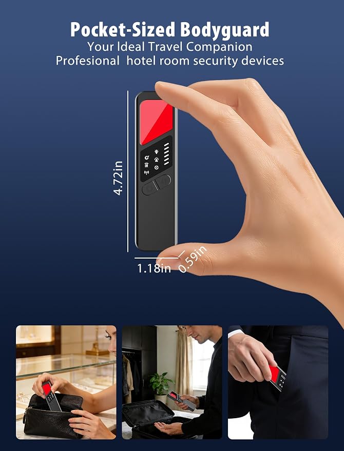 7-in-1 Hidden Camera Detectors,Bug Detector, Hero Privacy Pen, rf Detector,GPS Tracker Detector,Anti spy Detector,Listening Device Detector in Travel,Car,Office,Hotel to Protect Privacy（ Black）