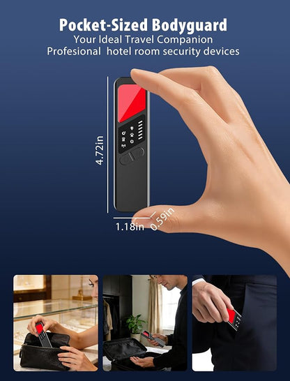 7-in-1 Hidden Camera Detectors,Bug Detector, Hero Privacy Pen, rf Detector,GPS Tracker Detector,Anti spy Detector,Listening Device Detector in Travel,Car,Office,Hotel to Protect Privacy（ Black）