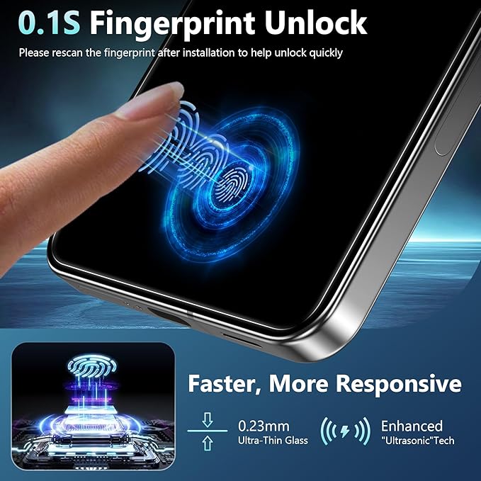 2 Pack for Samsung Galaxy S26 Plus Privacy Screen Protector Tempered Glass, Fingerprint Unlocking, 25° Anti Spy, Full Coverage, Case Friendly, Easy Installation