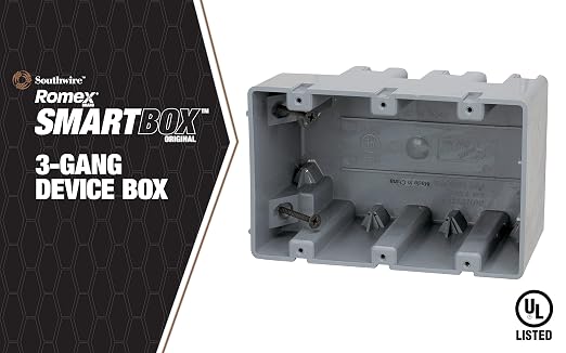 Southwire MSB3G Three Gang Device Box with Depth Adjustable; Heavy Duty 42lb (Pack of 2)