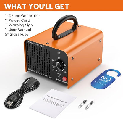 65000MG Ozone Odor Eliminator Generator for Home & Car Orange