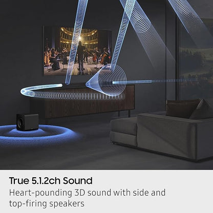 Samsung Q-Series Soundbar HW-Q800F 5.1.2ch with Subwoofer, Dolby Atmos DTS:X Wireless Surround System, Premium Home Theater Sound Bar for TV, Movies, Gaming & Music