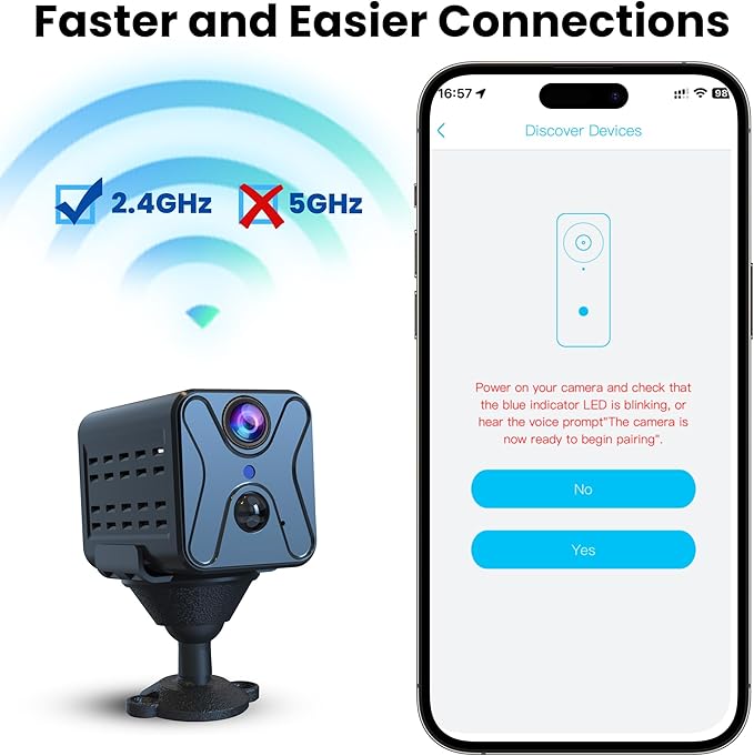 javiscam Hidden Camera 4K HD Wireless Spy Camera with Video, Mini Indoor Cameras for Home Security, AI Motion Detection, Night Vision, Built-in Siren, 60-Day Battery Life, Nanny cam, pet Camera