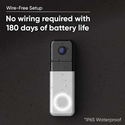 Wyze Wireless Video Doorbell Pro (Chime Included), 1440 HD Video, 1:1 Aspect Ratio: 1:1 Head-to-Toe View, 2-Way Audio, Night Vision (Renewed)