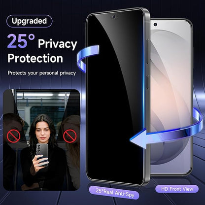 Asstar 2 Pack for Samsung Galaxy S26 Privacy Screen Protector, 25° Anti Spy 9H Tempered Glass for S26, Fingerprint Unlock Support, Full Coverage, Case Friendly, Easy Install, Anti-Scratch