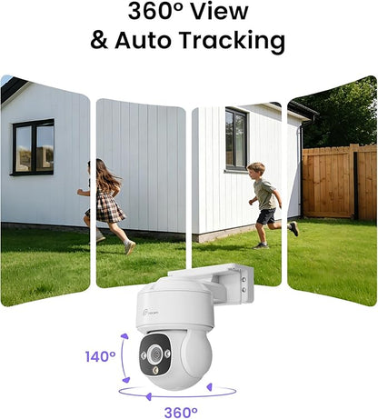 Loocam 8MP CCTV Cameras Security System with 2TB HDD & 8CH NVR, Wired Security Camera System PoE 4K with 4pcs Pan Tilt Security Cameras, AI Human/Vehicle Detection, Two Way Audio, Auto Tracking