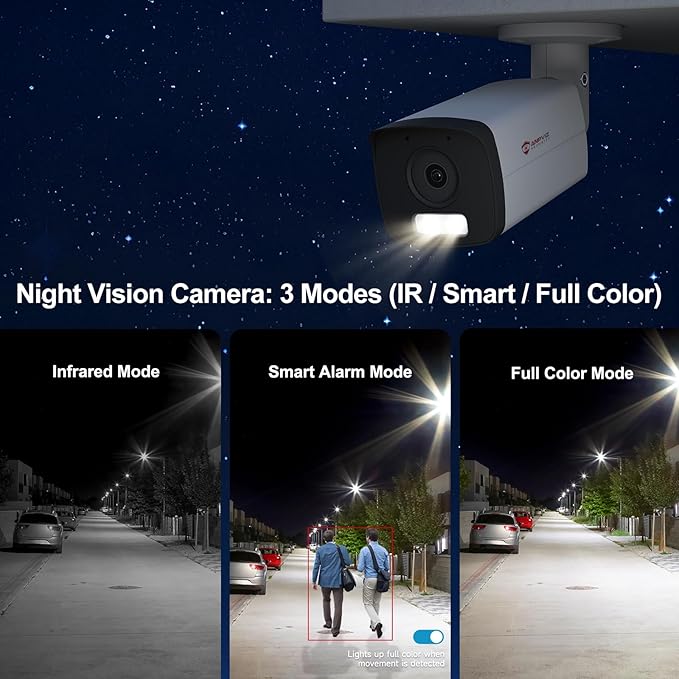 Anpviz 6MP Bullet PoE IP Camera with Smart Dual Light Color Night Vision, Full Metal PoE Security Camera Indoor/Outdoor, AI MD2.0,IP66,Built in Mic,Micro SD Slot,Wired,NDAA, IPC-B8A63WD-S (U Series)