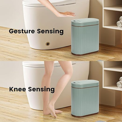ELPHECO Motion Sensor Bathroom Trash Can with Lid 2 Gal Automatic Trash Can