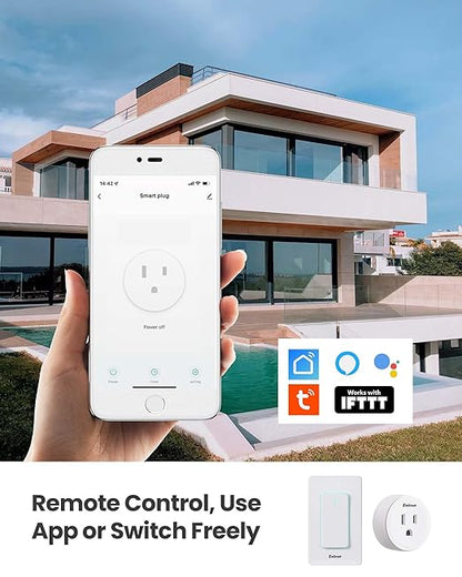 Zoiinet Smart Plug Switch, 2.4G WiFi Outlet Time Switch, Compatible with Alexa, Google Home, Smart Life & IFTTT APP, Voice Control & Timer, Buckle Design & Removable, No Hub Needed, Programmable