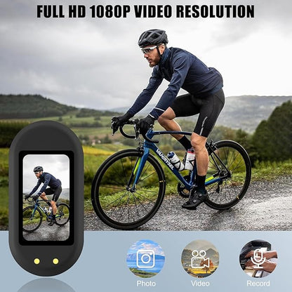 Mini Body Camera,Wearable Action Camera,Magnetic Worn Camera for Shirt,Thumb Size Hands Free Recording Necklace Body Cam for Pets,Travel,Work,Water Sports,Outdoor Adventures(Black, 64GB)
