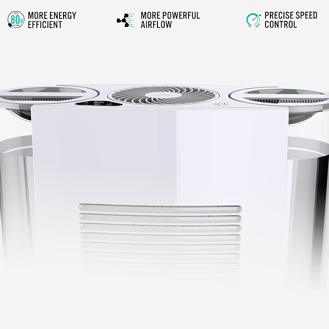 Vornado EVDC500 Energy Smart Evaporative Humidifier with 2 Gallon Dual Tank Capacity, LED Display, Automatic Shut-off, Electronic Humidistat, 4 Fan Speeds for Large Rooms up to 1000 sq ft