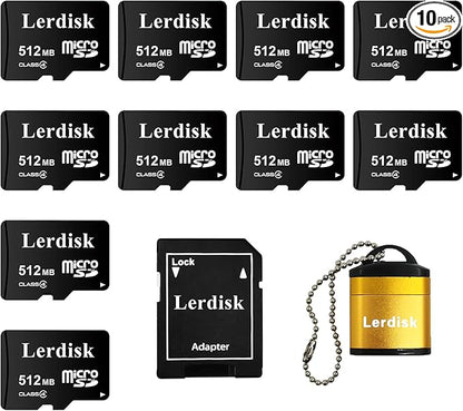 Factory Wholesale Micro SD Card 512MB (0.5GB) Pack of 10 in Bulk Low Capacity for MP3/Old Phones/Small Files Only -Not for Cameras/Dashcams/GB Devices