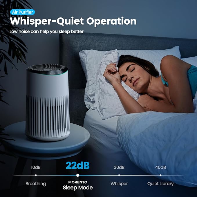 Air Purifiers for Bedroom Home for Smoke Pet Dander Odors 1 Pack White