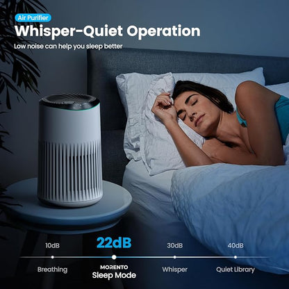 Air Purifiers for Bedroom Home for Smoke Pet Dander Odors 1 Pack White