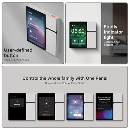 Smart Home Control Panel 3 Gang Relay Touchscreen and 3 Button All in One Smart Switch Built in IR for Home Devices Control Wall Mount Smart Panel