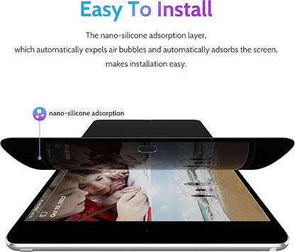Peslv Privacy Screen Protector Compatible With iPad 9th 8th 7th Generation 10.2 Inch, Anti Glare Blue Light Spy Filter Private Cover, High Sensitive Bubble-Free Easy Install Black Security Screen
