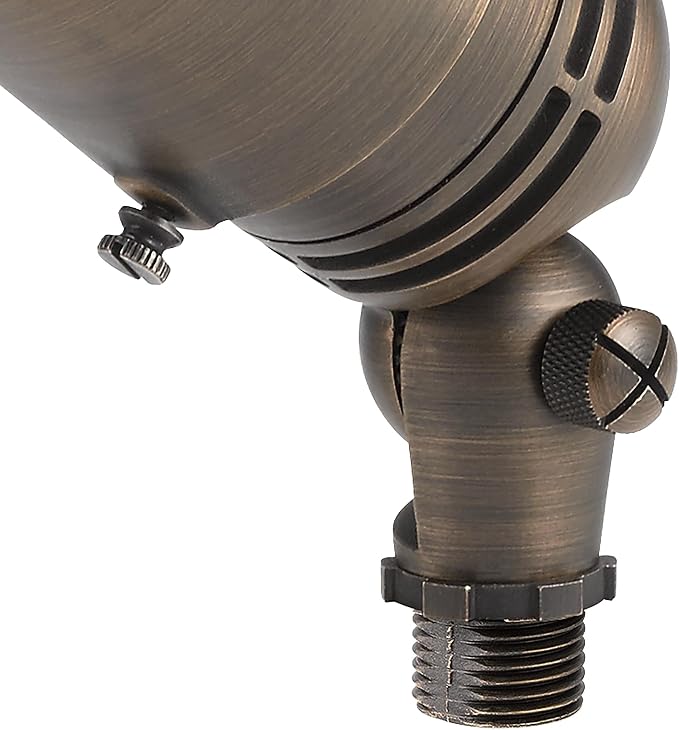 Kichler MR-16 Low Voltage Landscape Spotlight Light, Centennial Brass | Adjustable cowl directs precise uplighting for trees and architectural accents (2.5" x 6"), 15485CBR