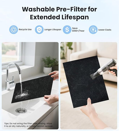 VEWIOR Air Purifiers with Washable Filter for Home Large Room Up to 3000ft²