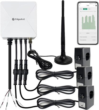 Energy Monitor with 3 * 300A Circuit Level Sensors, Smart Home Power MonitorTrack Electricity in Real Time, WIFi Meter Solar/Net Metering, Home Energy Automation and Control
