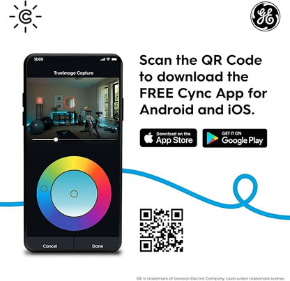 C by GE Full Color BR30 Smart LED Light Bulb, 65W Replacement, Bluetooth/Wi-Fi, Works With Alexa + Google Home without Hub (Packaging May Vary)