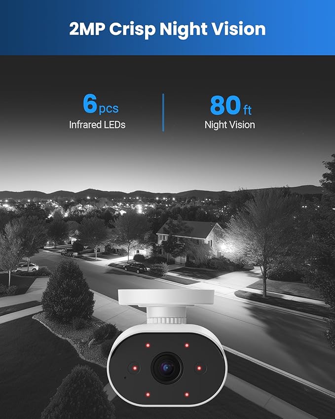 ZOSI 1080P HD Add On Camera, 2MP Indoor Outdoor Surveillance Home Security Camera with One-Way Audio, Night Vision, AI Human Vehicle Detection, IP66 Weatherproof, Only Work with ZOSI CCTV DVR