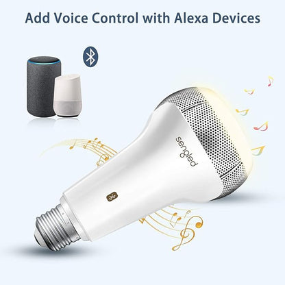 Sengled Solo JBL Speaker Light Bulb Dual Channel Dimmable LED Light App Controlled 45W Equivalent E26 Smart Timing Music Bulb, Compatible with Alexa via Bluetooth Connection