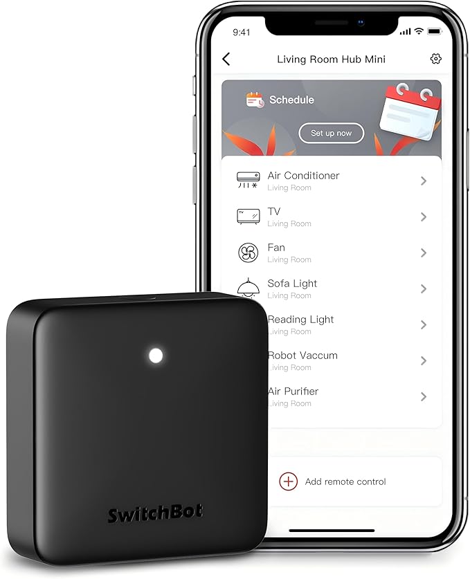 SwitchBot Hub Mini Smart Remote - IR Universal Remote, WiFi IR Blaster for TV, Air Conditioner, Compatible with Alexa, Google Home, Link SwitchBot to Wi-Fi (Support 2.4GHz)