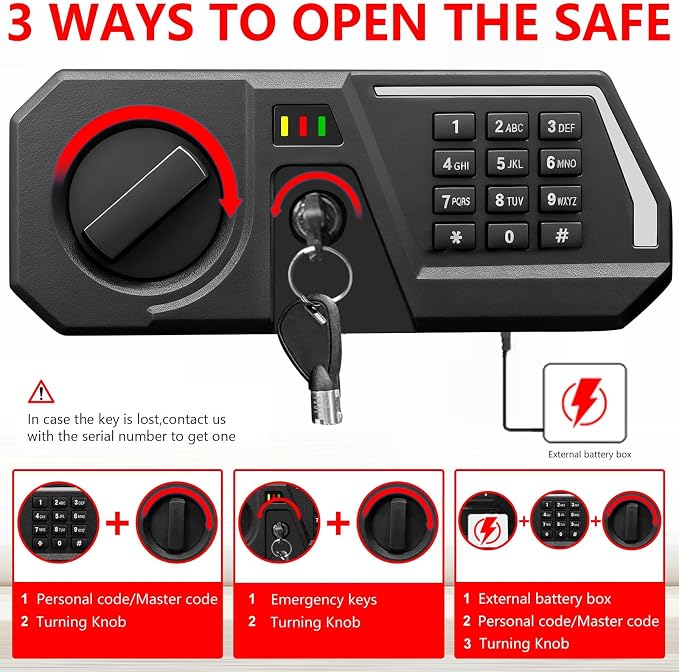 5.2 Cuft Large Safes for Home Use Water and Fireproof, Digital Security Fire Safe Box with Programmable Keypad, Key Lock & Removable Shelves, Anti-Theft Document Safe for Money, Medicine and Valuables