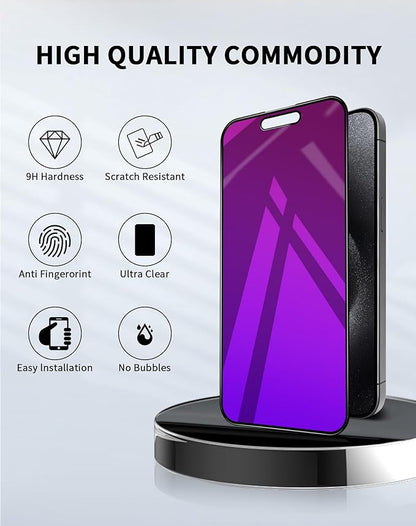 2 Pack for iPhone 14 Pro Max Privacy Screen Protector Tempered Glass for iPhone14ProMax 6.7inch Anti-Spy Private Glass Film Anti-Blue Light No Bubble Anti-Scratch Full Coverage Gradient Purple