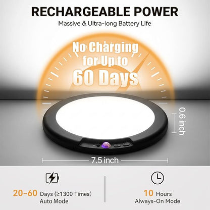 Wireless Closet Lights Motion Sensor - Black Rechargeable Ceiling Light Night Light Indoor, Battery Operated Led Lights for Bedroom with Remote, Living Room Bathroom Home & Kitchen Decor Lighting
