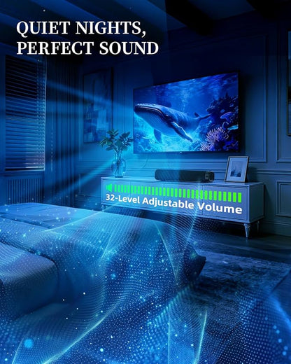Sound Bar – 50W, Sound Bar for Smart TV, Sound Bar with Bluetooth 5.0, Optical/AUX Connectivity, Remote Control, Wall-Mountable Home Theater Audio, Compatible with TV, PC, and Phone