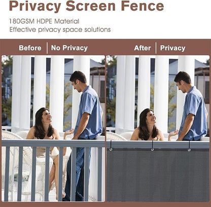 Sunny Guard Customized 3'x9' Dark Grey Balcony Privacy Screen,90% Shade Apartments Fence Cover,Heavy Duty Mesh Windscreen for Deck,Outdoor,Backyard,Patio
