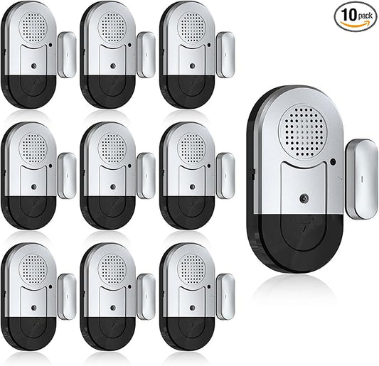 Sanjie Door Alarms When Opened,Door Window Alarm Sensors for Kids Safety/Home Security/Pool/Garage/Dementia/Toddler/Travel Security,Easy to Install,Volume Control/Loud Alert,Long Battery Life,10 Pack